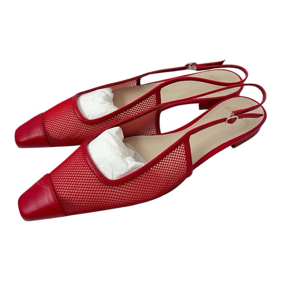 Alexandre Birman Olivia Mesh Slingback Flats Red 8.5 - Picture 4 of 9